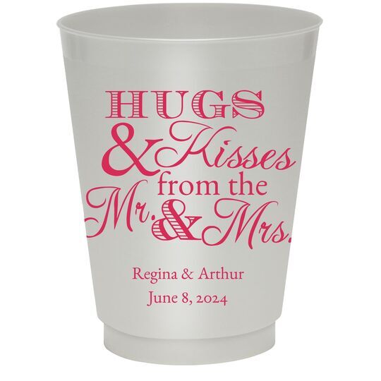 Hugs and Kisses Colored Shatterproof Cups